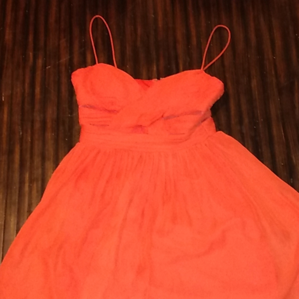 Coral short seethrew dress